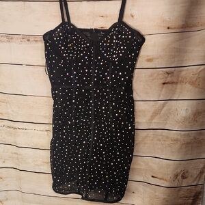 Fashion Nova Black Mini Dress with Colorful Sequins